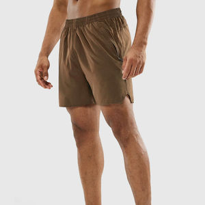 2025 Shorts de course décontractés pour hommes Logo personnalisé Shorts de sport motif solide élastique taille moyenne en gros teint uni écologique - Product Image 3