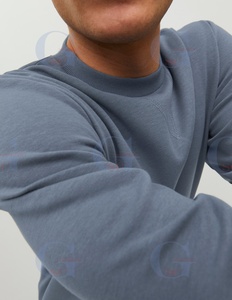 Marque privée sweat-shirt pour hommes, couleur unique, blanc chaud, col ras du cou, sweat-shirts à manches longues, prix de gros pour hommes - Product Image 5