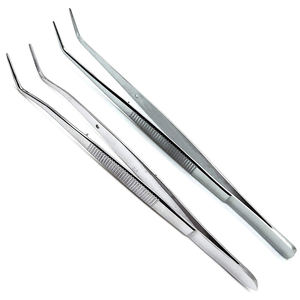 Pinces chirurgicales dentaires manuelles en acier inoxydable avec pointes angulées, certifiées CE, forceps médicaux de classe I, Narham Enterprises - Product Image 2