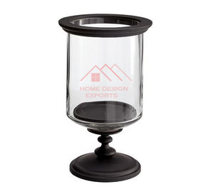 Bougeoir en métal fini mat avec bougeoir en verre Hurricane - Product Image 3