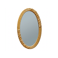 Miroir mural ovale en or antique, cadre floral orné, miroir décoratif, décoration murale dorée classique pour hôtel, chambre à coucher, entrée