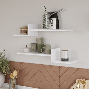 Mykonos étagère murale contemporaine en bambou pour salon et chambre à coucher robuste élégant modulaire moderne européen Unideco livraison gratuite - Product Image 1