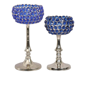 Centres de table de mariage bougie pilier design fait à la main chauffe-plat bougeoir finition nickel bonne qualité - Product Image 6