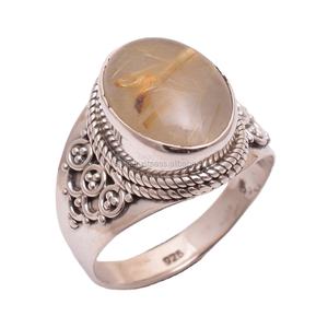 แหวนพลอยอัญมณีสีทองธรรมชาติแหวนเงินแท้สำหรับ925ขายส่ง - Product Image 1