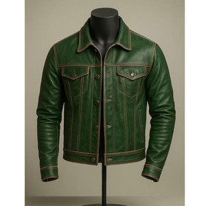 Chaqueta de Motociclista Holgada de Cuero PU Genuino para Hombre, Impermeable, Resistente al Viento, con Recubrimiento, Tinte Liso, Estilo Vintage, para Carreras de Motos, Chaqueta de Invierno - Product Image 6