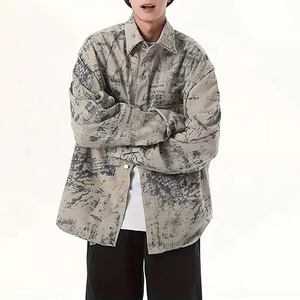 New Arrival <b>Lightweight</b> Breathable Canvas High Street <b>Denim</b> <b>Jacket</b> 100% Cotton Quick Dry Men's Stand Front Winter OEM Service - Product Image 3