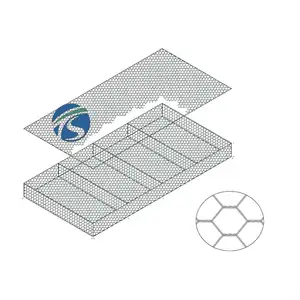 Cestas de gavión de alta calidad, malla hexagonal, gavión, tejido hexagonal, colchón de reno, colchón de gavión galvanizado para muros de contención