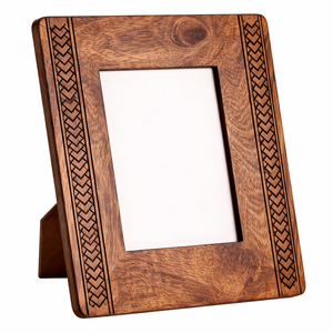 Handcrafted <b>Wooden</b> <b>Photo</b> <b>Frame</b> with Elegant Engraved Border Perfect for Displaying Memories Vintage Style - Product Image 6