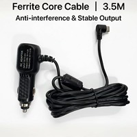 Chargeur de voiture 3,5 m 12-24 V 5 V universel pour caméra embarquée, boîte noire de voiture, rétroviseur USB 2A+2,5A pour DVR de voiture et mobile OEM
