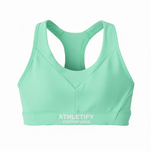 Soutien-gorge de sport uni pour femmes, ajustement confortable pour la salle de sport, la course à pied, le yoga et le fitness, maintien élevé, vêtements de sport élégants. - Product Image 1