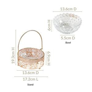 แท่นวางช็อคโกแลตดีไซน์สวยที่สุดทรงกลมพร้อมแท่นวางช็อคโกแลตขัดเงาสีทองสำหรับเสิร์ฟช็อกโกแลตและเสิร์ฟของหวาน - Product Image 2