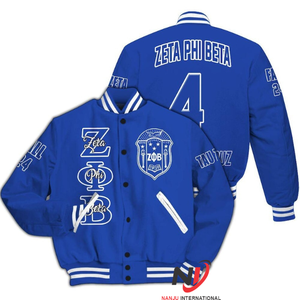 Zeta Phi Beta Varsity Jacket Custom Chapter, Personalized Blue Varsity Jacket, Zeta Phi Beta All Over Print Letterman Jackets - Product Image 1