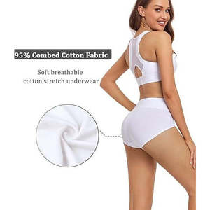 Paquete de 4 Bragas de Algodón para Mujer, Corte Clásico, Cobertura Total, Tallas Regulares y Grandes, Antibacterianas, Transpirables, Excelente - Product Image 2
