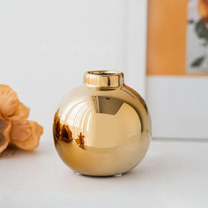 Elegant Round Metal Table Vase With Glossy Finish For Home Hotel Wedding Event <b>Shelf</b> Decor Centerpiece Interior Display Use Arts - Product Image 6