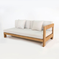 Sofa Taman Arjuna Jati Daybed, Kayu Jati Alami yang Tahan Lama, Ramah Lingkungan untuk Penggunaan Dalam dan Luar Ruangan, Hotel, Desain Minimalis
