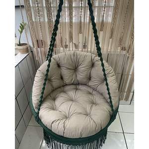Chaise suspendue pliable en macramé pour jardin intérieur et extérieur, chaise double en macramé, chaise suspendue tissée pour meubles d'extérieur - Product Image 2