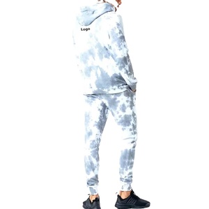 Conjunto de chándal teñido anudado de gran tamaño para hombre personalizado de alta calidad, sudaderas con capucha de peso pesado y pantalones para correr, diseño al por mayor de tendencia superior - Product Image 4