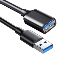 Câble d'extension USB 3.0 mâle vers femelle haute vitesse 5G pour imprimante et utilisation automobile, conducteur en cuivre pur, gaine en PVC écologique
