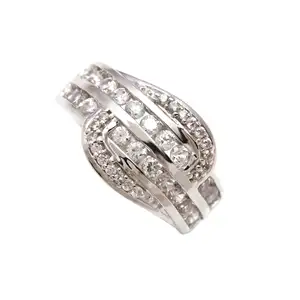 Heren Moissanite Cz Trouwring Ring 925 Zilver Met Goud, Indian Fabrikant Fijne Sieraden Moissanite Verlovingsring