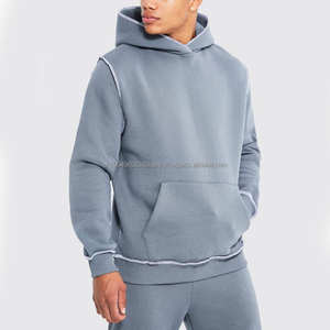 Sweat à capuche unisexe surdimensionné pour homme en coton épais de haute qualité avec logo personnalisé brodé - Product Image 3