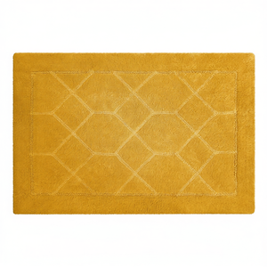 Tapis de bain hexagonal jaune (90x60cm) modèle 18406, accessoire de salle de bain en quartz blanc offert - Product Image 2