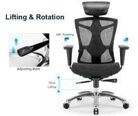 SIHOO V1 Convient aux grandes morphologies Chaise de bureau ergonomique en maille avec dossier bionique Chaise de patron avec repose-pieds