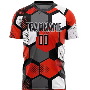 Kit de football respirant personnalisé Service OEM Maillots de football personnalisés Ensembles d'uniformes de football Maillots de football sublimés Col rond - Product Image 3