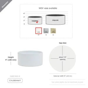CYL0804WT - เซรามิกทรงกระบอกสีขาว - 8 x 4 - Product Image 2