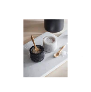 Bol à sel et à épices en marbre, vente en gros, mini taille, pierre noire et blanche, bol à sel et à poivre en marbre, pièce design - Product Image 1