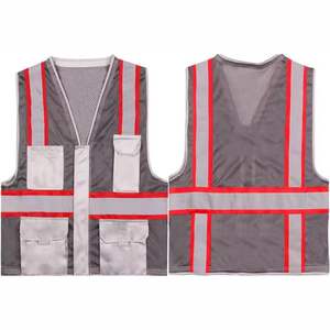 Chaleco DE TRABAJO transpirable de alta calidad para hombres con múltiples bolsillos y cierre de cremallera Top Trending 5-Dimension Design Washed Technics - Product Image 6