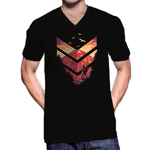 T-shirts à col en V pour hommes de meilleur style Logo personnalisé Nouveau design 100% coton Prix de gros - Product Image 4