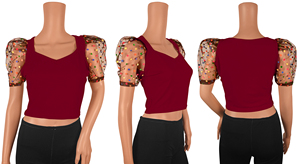 Top Designer Style Indien Pakistanais Vêtements Accessoires Forte Demande Fantaisie Western Party Wear Regular Tops Worldwide Supply India - Product Image 5