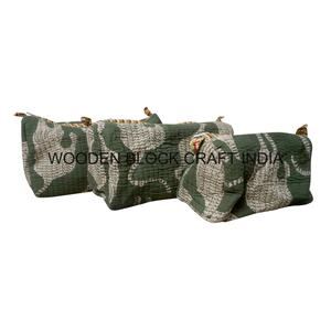 Pochette de maquillage personnalisée en tissu de coton écologique à motif bohème avec fermeture à glissière et poignée, sac à cosmétiques pour les voyages - Product Image 4