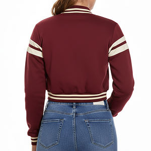 Chaqueta Varsity Corta Personalizada con Bordado Chenille, Chaqueta Varsity Corta con Logotipo Bordado Personalizado - Product Image 3