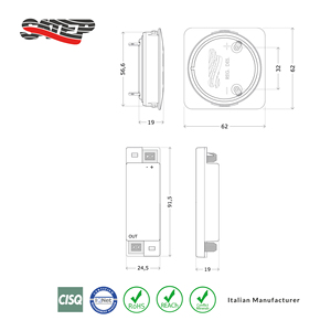 Alarma Antirrobo Mary-Q Satep, Fabricada en Italia, Redonda, de Montaje Empotrado, Alarma Interior Inteligente, Compacta, Sirena Piezoeléctrica - Product Image 3
