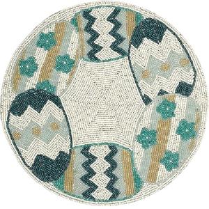 High Standard Quality Irregular Shaped Cream Polyester <b>Bead</b> <b>Placemat</b> Kitchen Ware Product Dining Table Decorative Mat for Home - Product Image 4