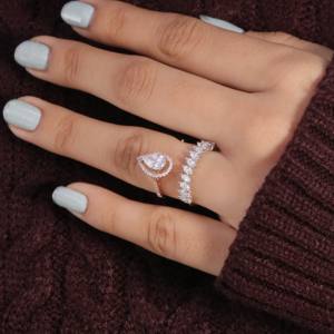 Bijoux fins personnalisés pour femmes, or rose 18 carats plaqué or, argent sterling, bagues de fiançailles et de mariage, perle d'eau douce certifiée IGI - Product Image 3