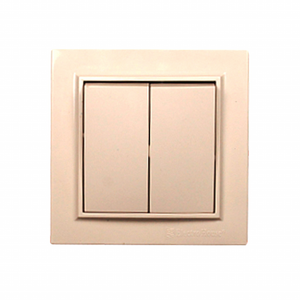 Alta calidad 2 Gang 1 Way Latte 220V IP22 Interruptor de pared 16A Interruptor de luz de energía eléctrica ABS Plástico Uso en el hogar Estándares EU/UK/US - Product Image 1