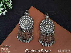 Joyería Antigua de Plata Alemana Pulida, Diseño Hermoso y Elegante, Accesorios de Joyería para Fiestas, Pendientes Largos Antiguos para Mujer - Product Image 4