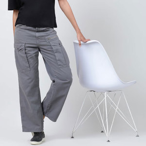 Pantalones Cargo de algodón a prueba de viento con logotipo personalizado para mujer Estilo único Tallas grandes Cintura elástica de verano con tipo de cierre - Product Image 5