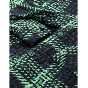 Vêtements pour hommes de marque élégante personnalisés OEM fabrication en gros chemise décontractée à carreaux noirs et verts au meilleur prix - Product Image 6