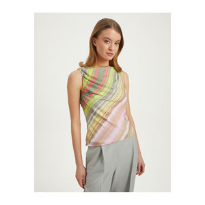 เสื้อชีฟองคอวีสีสันสดใสสำหรับผู้หญิง - Product Image 6