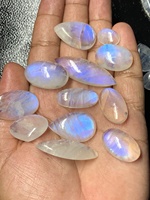 Venta al por mayor de piedra lunar arcoíris de fuego blanca natural, grado AAA, cabujón ovalado y rectangular, certificado IGI, 20mm 8mm, para fabricación de joyas