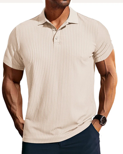 Diseño minimalista de moda para camisa Polo para reuniones de negocios patrón sólido Jersey tela XL tamaño liso teñido con logotipo hombres - Product Image 5