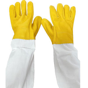 Guantes de apicultura de piel de cabra profesional Puños protectores largos Guantes de apicultura de cuero suave para apicultura de piel de vaca - Product Image 1
