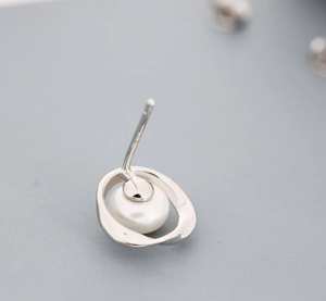 Trendy Gold-Plated Imitation Pearl <b>Stud</b> Earrings for Women Anniversary Birthday Gift for Parties Made of Platinum - Product Image 4