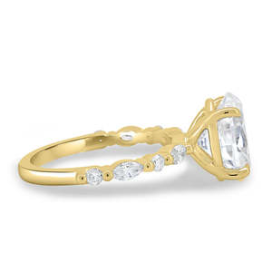 Brillant ovale coupe laboratoire cultivé diamant Halo Solitaire anneaux Premium anneaux de mariage à la mode 18K or massif anneaux personnalisés - Product Image 4