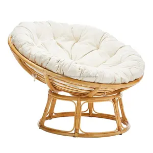 Оптовая продажа, ротанговое кресло с подушкой для помещений, на открытом воздухе, удобные расслабляющие плетеные стулья из ротанга