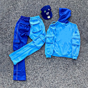 Conjunto Deportivo con Capucha para Hombre, Diseño Moderno, Ecológico, Informal, Manga Larga, Color Negro Sólido, en Oferta - Product Image 3