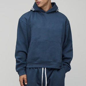 Ensemble survêtement et sweat-shirt en molleton français personnalisé 2024, 100% coton, streetwear d'hiver, uni, léger, ensemble de jogging sportif - Product Image 5